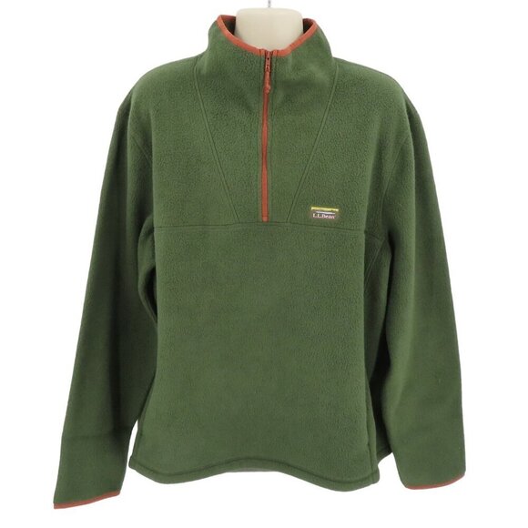 LL Bean Men XXL Katahdin Fleece Forest Shade Green Long Sleeve Pullover Top NEW - Picture 1 of 9